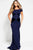 51605 Bateau Neck Velvet Sheath Dress