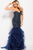 JVN60604 Ornate Strapless Tiered Trumpet Dress