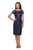 La Femme - Lace Bateau Knee Length Sheath Dress 27828 In Blue