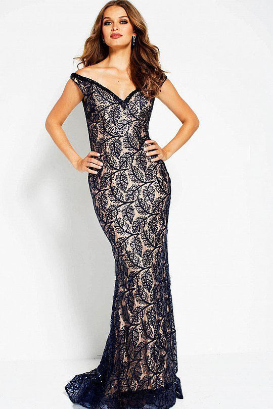55003 Sequin Embellished Fitted Evening Dress