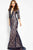 54973 Fitted Sheer Sequin Embellished Evening Dress