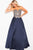 Jovani - Gilt Embroidered Strapless A-Line Gown JVN50070 in Blue