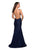 La Femme - 27289 Jewel Studded Lace Trumpet Gown In Blue