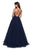 La Femme - 27535 Crisscross Ruched Bodice Tulle Gown In Blue