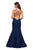La Femme - 27560 Plunging Sweetheart Strappy Mermaid Dress In Blue