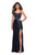 La Femme - Strappy Scoop Evening Dress with Slit 27010 - 1 pc Blush in Sizes 00 Available
