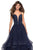 La Femme - 27192 Embellished Deep Sweetheart Tulle Ruffled Ballgown In Blue