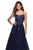 La Femme - 27441 Floral Embellished Sweetheart Tulle Ballgown In Blue