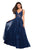 La Femme Gigi - 27647 Lace Applique Tulle A-line Dress In Blue