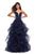 La Femme - 27502 Satin Deep Sweetheart Ruffled Tulle A-line Dress In Blue