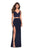 La Femme - 27588 Mock Two Piece Sweetheart Jersey Sheath Dress In Blue
