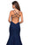 La Femme - 27560 Plunging Sweetheart Strappy Mermaid Dress In Blue