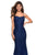 La Femme - 27565 Allover Lace Sleeveless Strappy Back Mermaid Gown In Blue