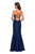 La Femme - 27565 Allover Lace Sleeveless Strappy Back Mermaid Gown In Blue