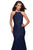 La Femme - 27289 Jewel Studded Lace Trumpet Gown In Blue