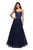 La Femme - 27441 Floral Embellished Sweetheart Tulle Ballgown In Blue