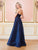 Clarisse - 3570 Strapless Textured A-line Evening Gown in Blue