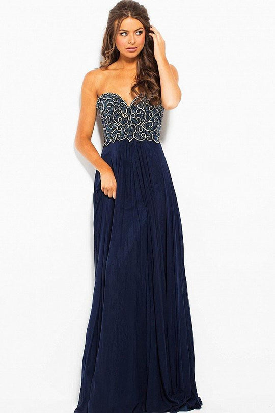 JVN53367 Sequin Embellished Strapless Gown