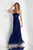 Alexia Designs - 4100 Strapless Empire Waist Chiffon Gown In Blue