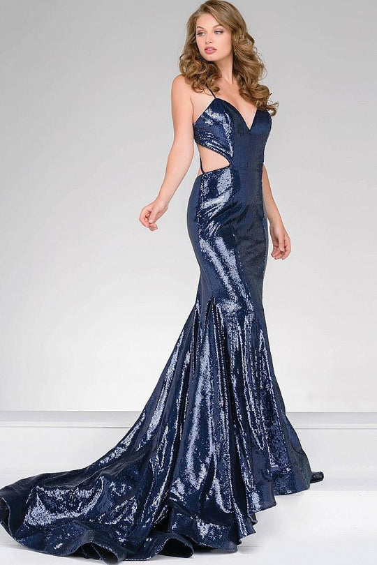 Backless Long Trumpet Prom Dress 46755