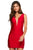 Sherri Hill - 53082 Short Deep V-neck Ruched Sheath Dress In Red