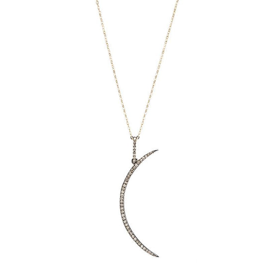 Brooklyn Long Moon Diamond Necklace