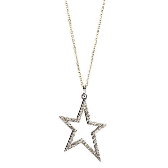 Ashley Schenkein Jewelry - Brooklyn Open Star Diamond Necklace in Silver
