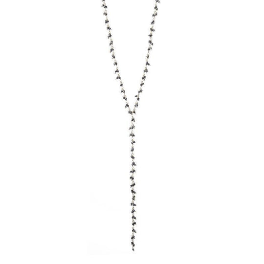 Ashley Schenkein Jewelry - Jaipur Gemstone Cluster Y-drop Necklace in Silver