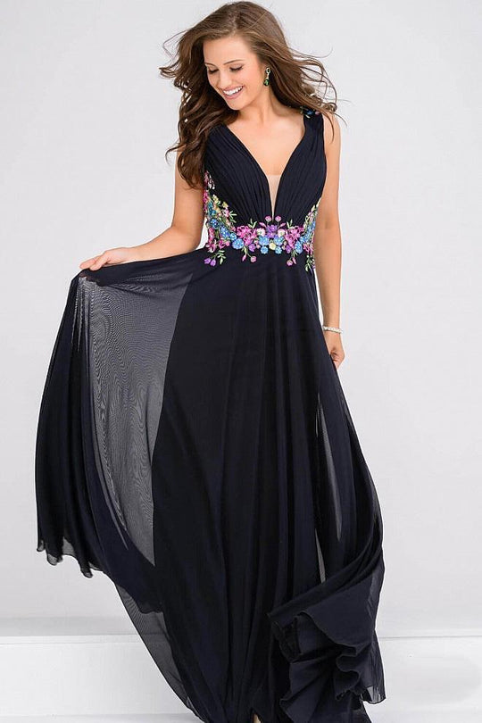 V neck Sleeveless Prom Dress JVN47785