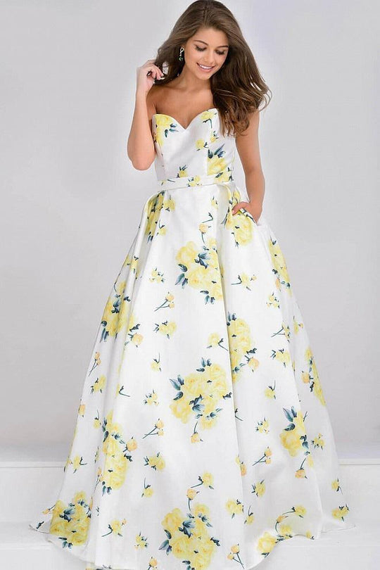 Sweetheart Neck Pleated Skirt A line Ballgown JVN48488