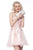 Jovani - JVN66550 Embroidered Deep V-neck A-line Cocktail Dress In Pink