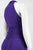 Nine West - 10571878-X53 Halter Ruched Empire Jumpsuit in Purple