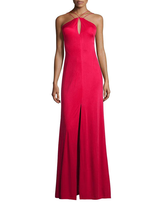 Aidan Mattox - Halter Neck Jersey Dress 54470480 in Red