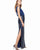 Aidan Mattox - Embellished Bateau Neck Dress 251704850 in Blue
