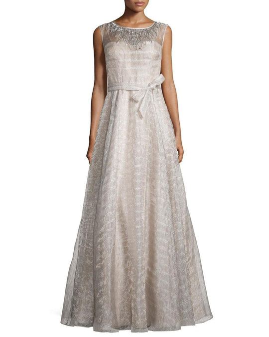 Aidan Mattox - Sleeveless Long Gown 54465080 in Neutral