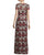 Aidan Mattox - MD1E200057 Floral Bateau Neck Column Dress in Pink and Gold