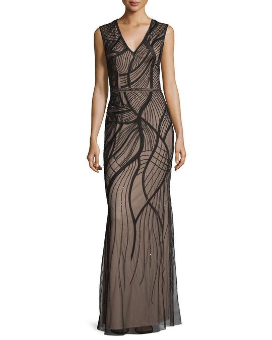Aidan Mattox - Sleeveless Long Dress 54473400 in Black and Brown