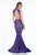 Terani Couture - 1612E0287A Embellished Halter Trumpet Dress in Purple