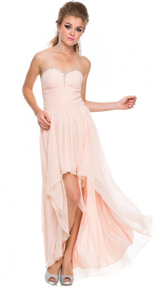 Nox Anabel - 2699 Strapless Ruched High Low Dress