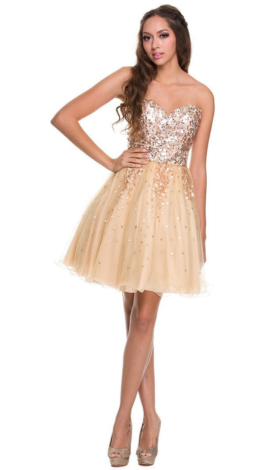 Nox Anabel - 2837 Sparkling Sequined Cocktail Dress