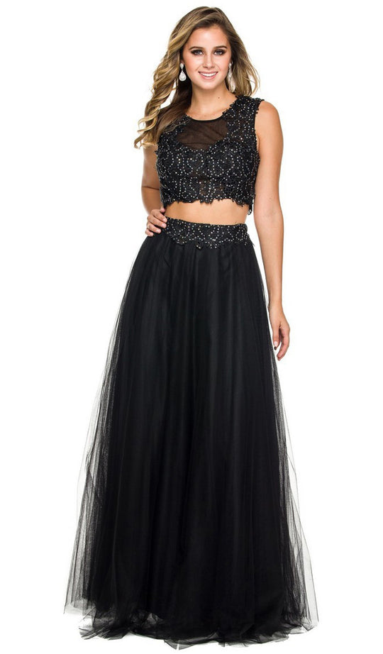 Two-Piece Tulle Evening Dress
