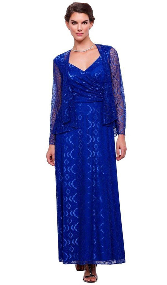 Nox Anabel Lace V-Neck A-Line Dress 5140 In Blue