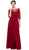 Embroidered Bateau Neck A-Line Gown