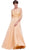 Embroidered Bateau Neck A-Line Gown