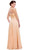 Embroidered Bateau Neck A-Line Gown