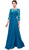 Embroidered Bateau Neck A-Line Gown