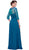 Embroidered Bateau Neck A-Line Gown