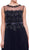 Beaded illusion Jewel Neck A-Line Dress