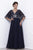 Nox Anabel - 5147 Sheer Sleeve Beaded V-Neck Long Dress in Blue