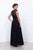 Nox Anabel - 5149 Cap Sleeve Illusion Lattice Gown in Black